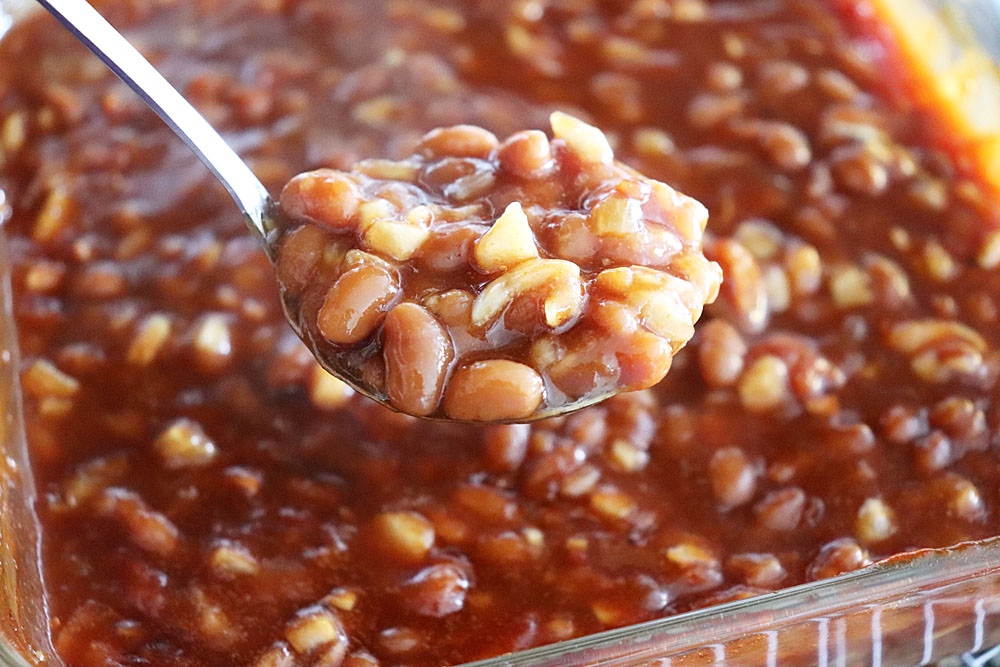 Ladle full of Dr. Pepper Baked Beans {Vegetarian}