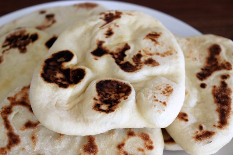 Final shot of the Easy Vegan Naan Bread