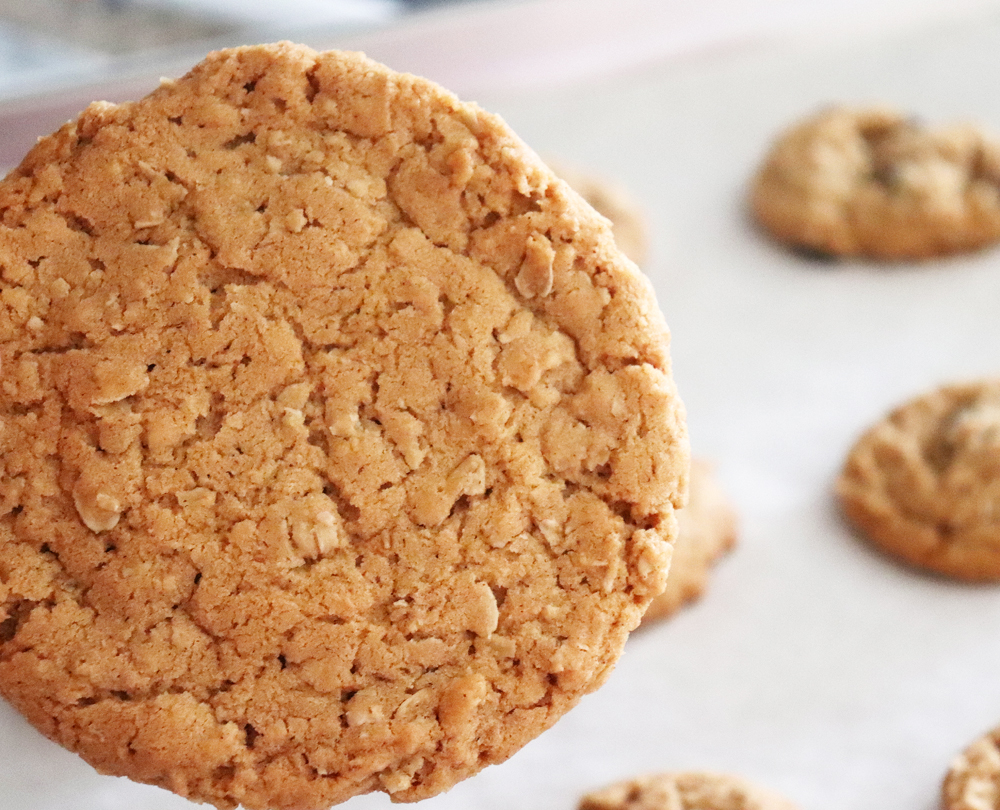 Giant Cookie Shot of Old Fashioned Chewy Oatmeal Cookies