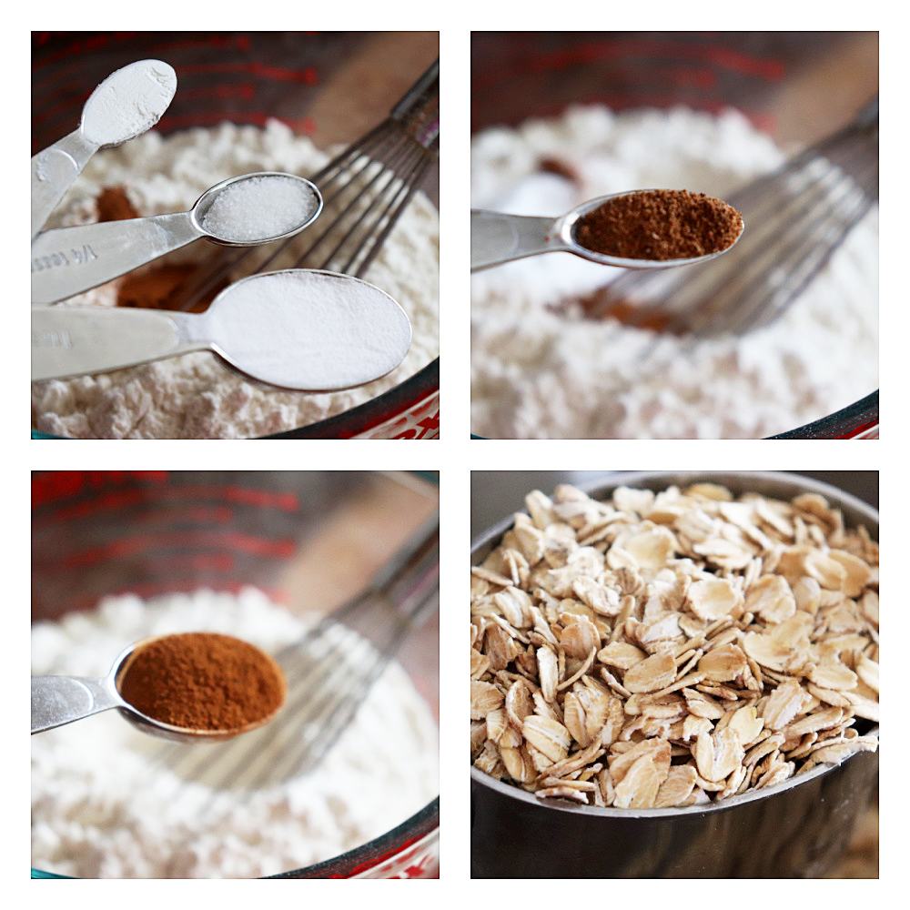 Ingredients Collage 2 for Old Fashioned Chewy Oatmeal Cookies