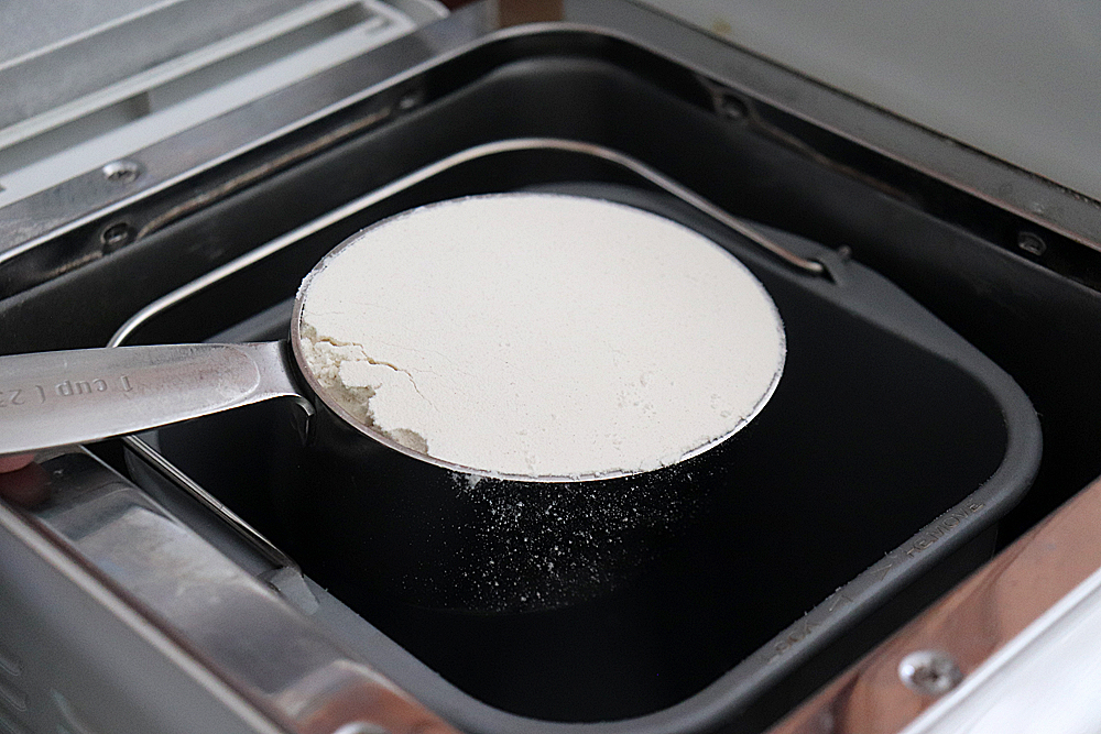 Adding Flour to the Bread Machine