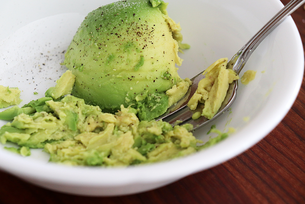 Mashed Avocado with Fork