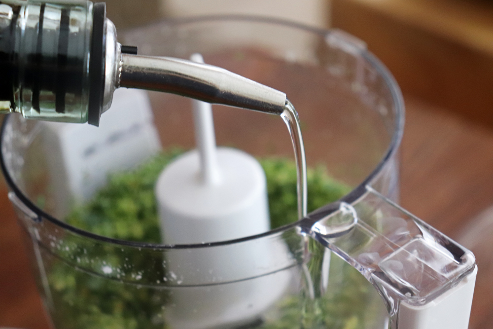 Adding Oil to the Food Processor