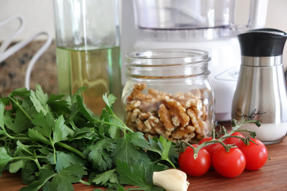 Ingredients for Vegan Parsley Pesto Pasta Recipe