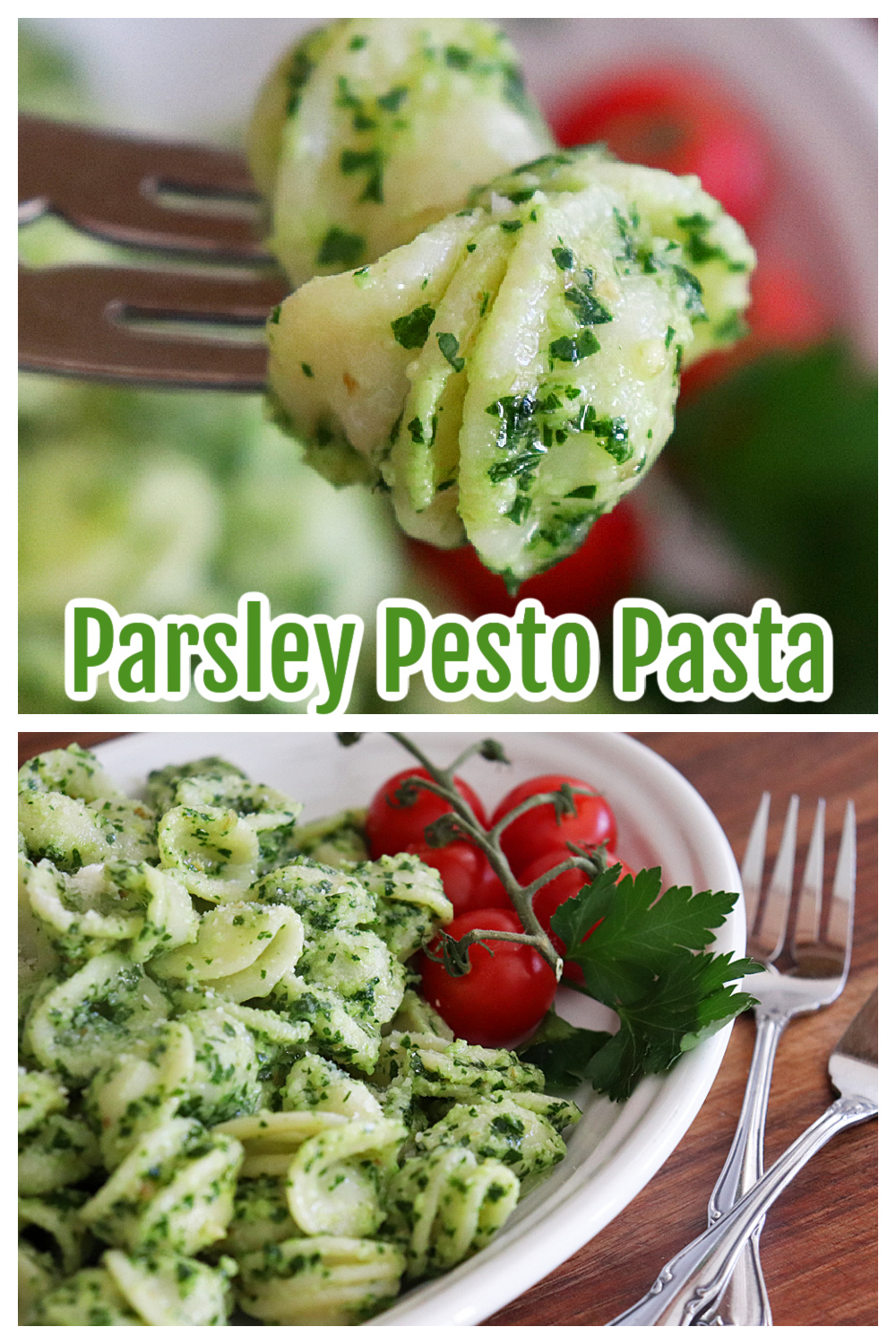 PIN for Vegan Parsley Pesto Pasta Recipe