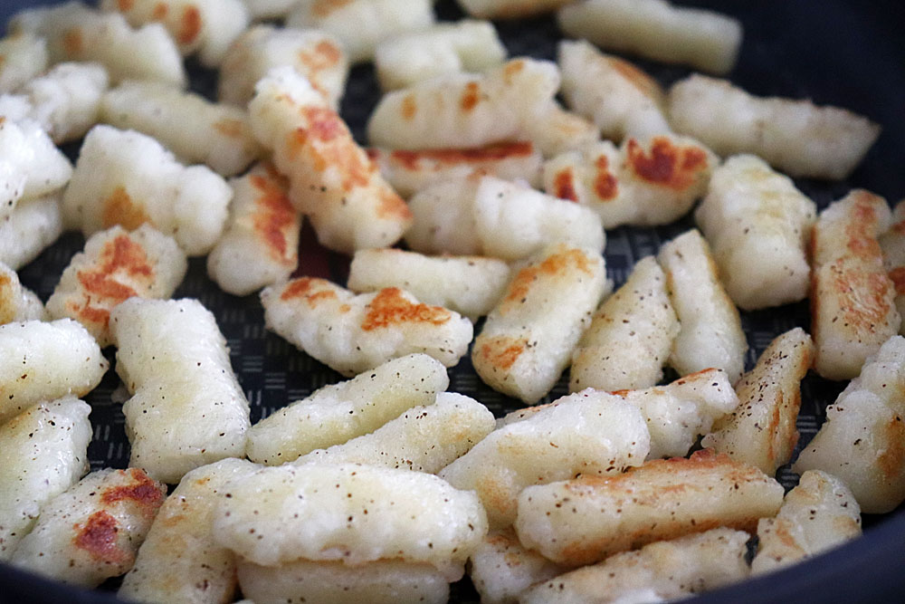 Pan frying the gnocchi