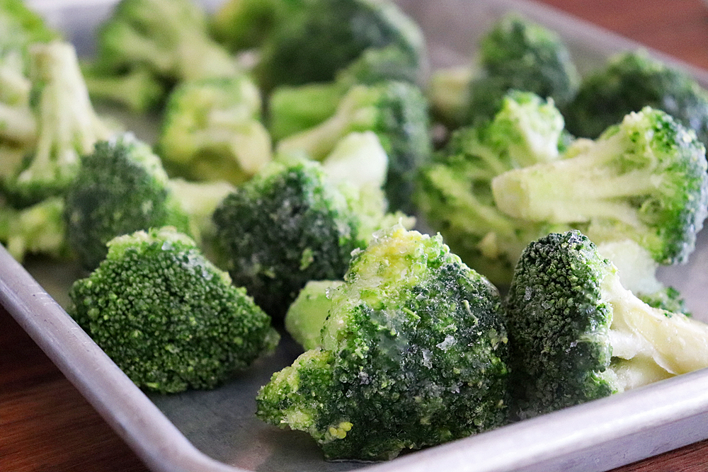 Frozen Broccoli on a Sheet Pan