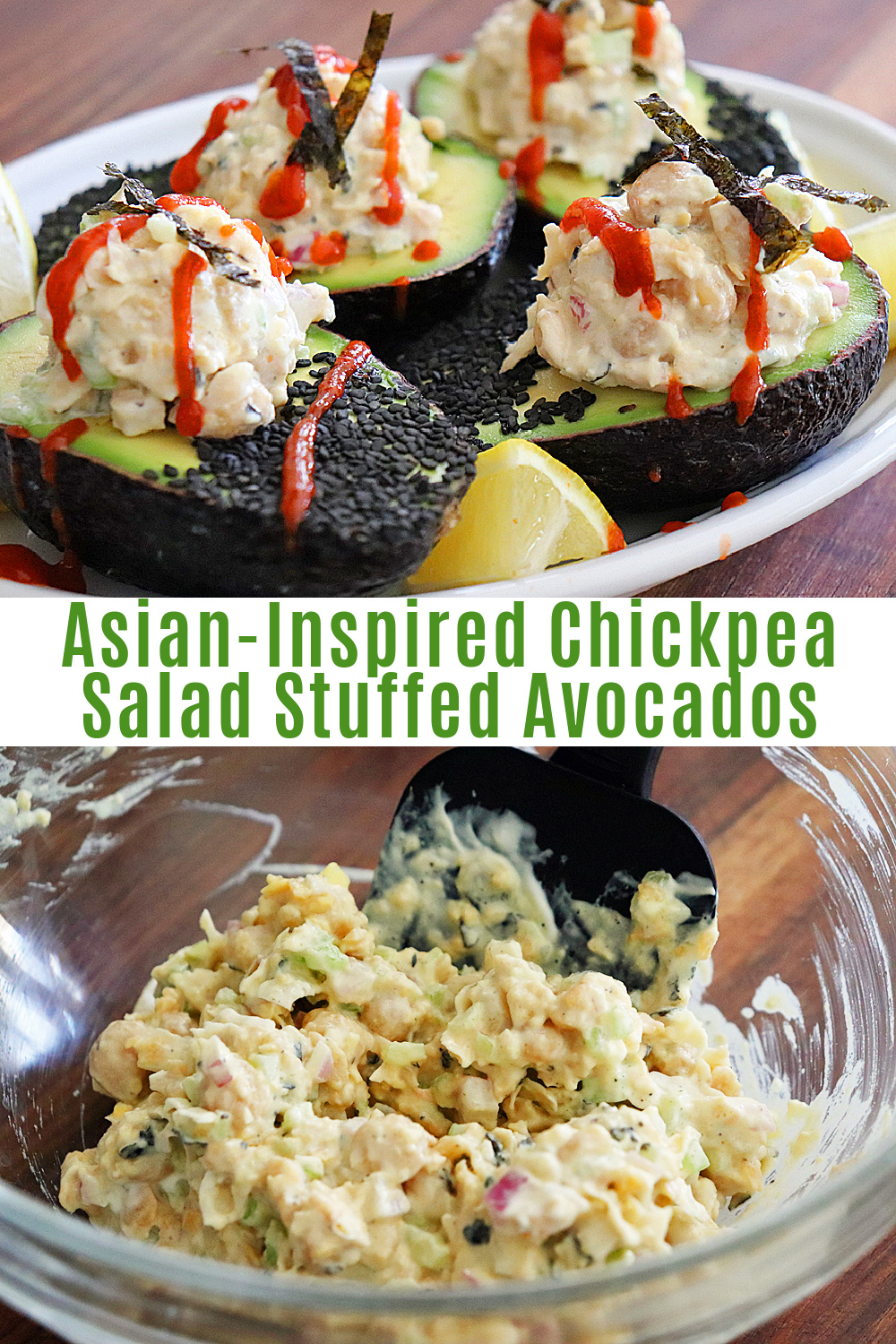 PIN for Asian Inspired Chickpea Salad Stuffed Avocados 