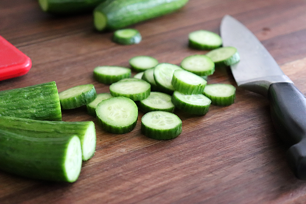 sliced cucumbers