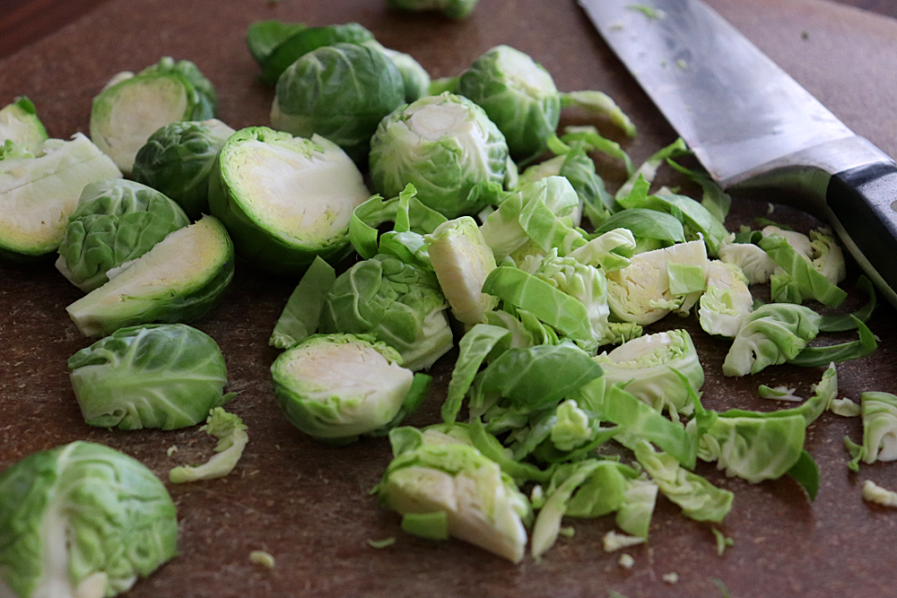 Slicing the Brussels Sprouts