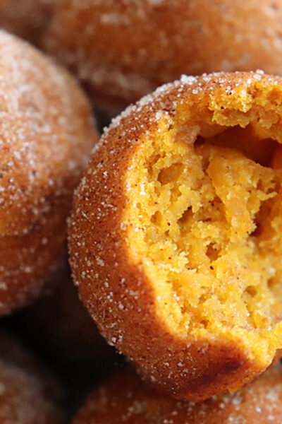 Vegan Pumpkin Spice Donut Holes Bite Shot