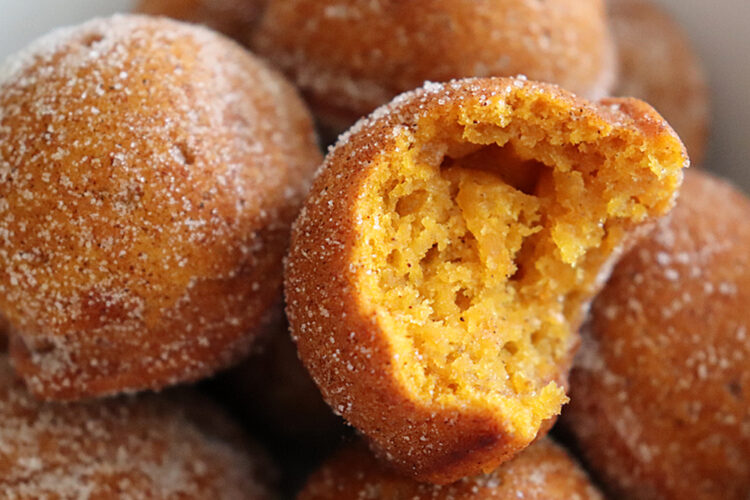 Vegan Pumpkin Spice Donut Holes Bite Shot