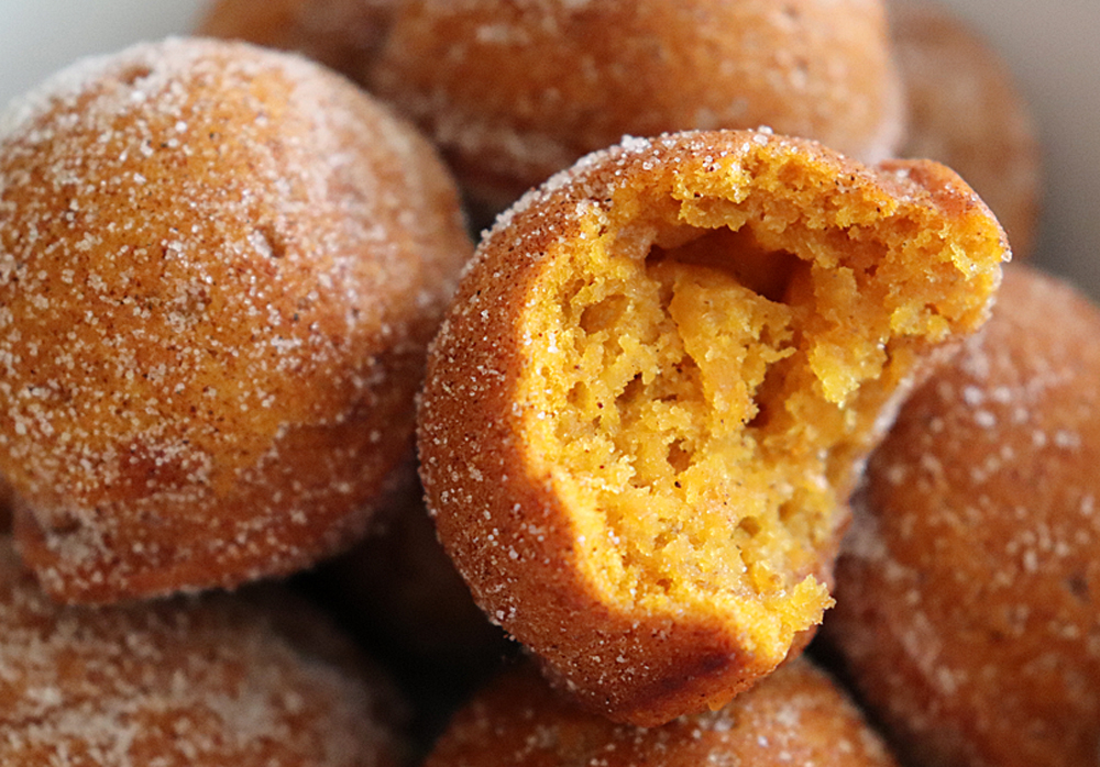 Vegan Pumpkin Spice Donut Holes Bite Shot