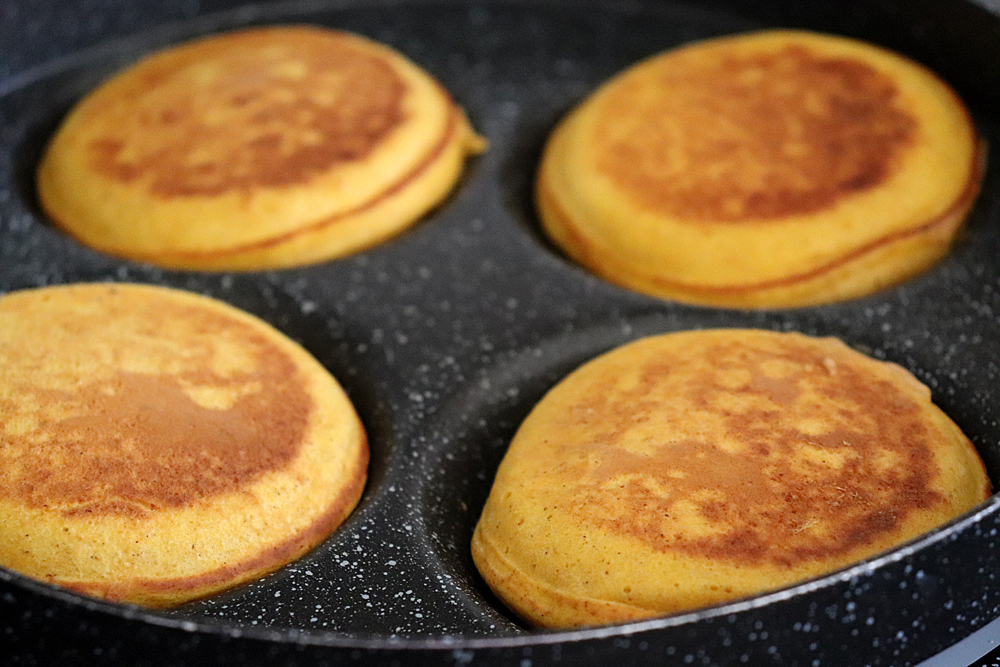 Fully cooked Quick and Easy Vegan Pumpkin Pancakes