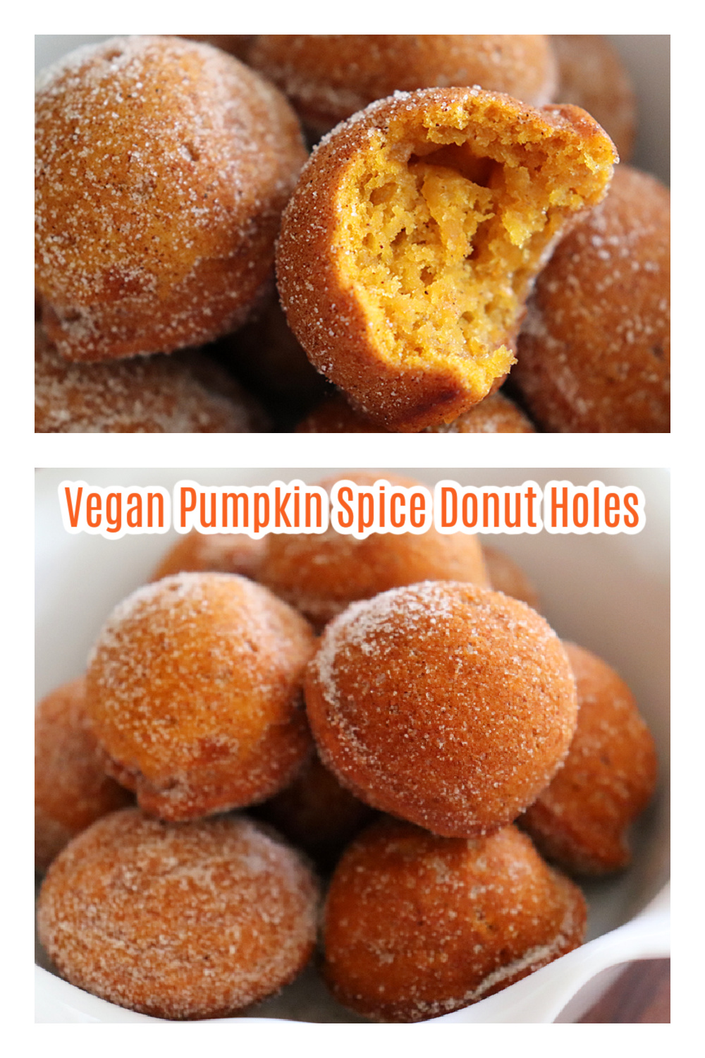 Pinterest Ad Pin for Vegan Pumpkin Spice Donut Holes