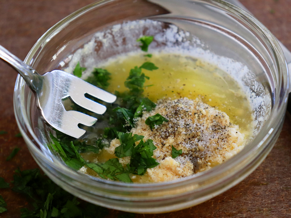 Vegan Butter parmesan topping for Easy Hasselback Potatoes