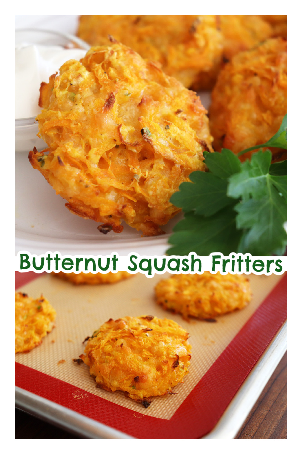 Pinterest Ad Pin for Butternut Squash Fritters