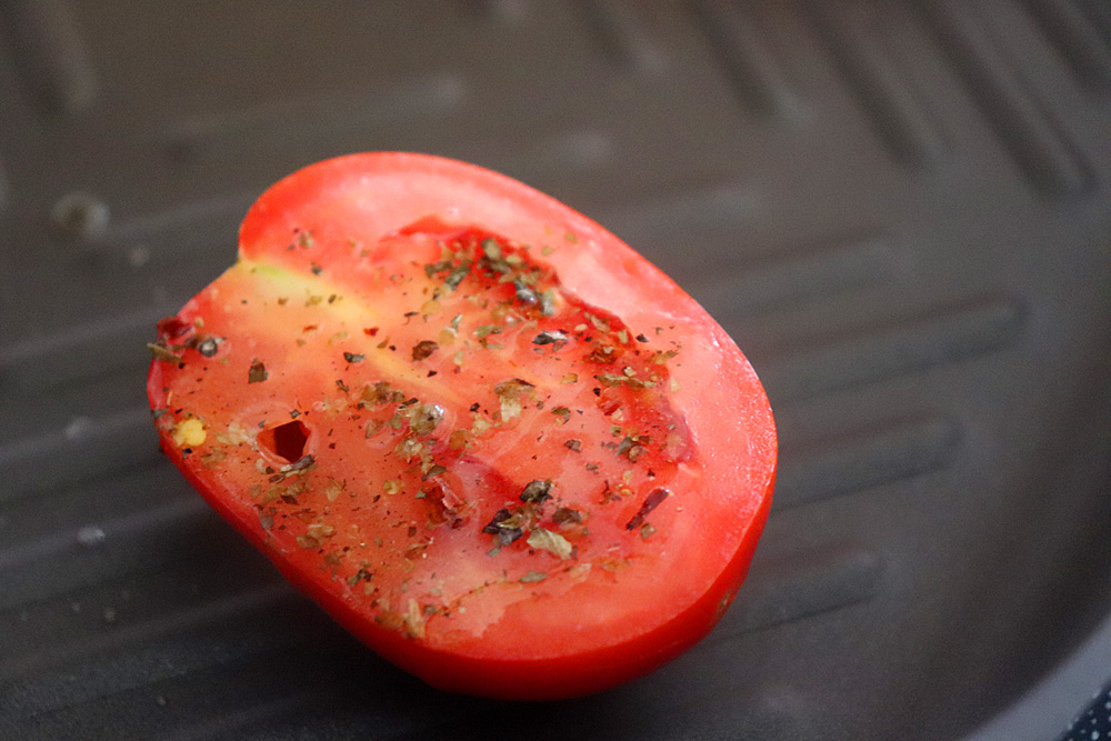 Brushed with herb oil