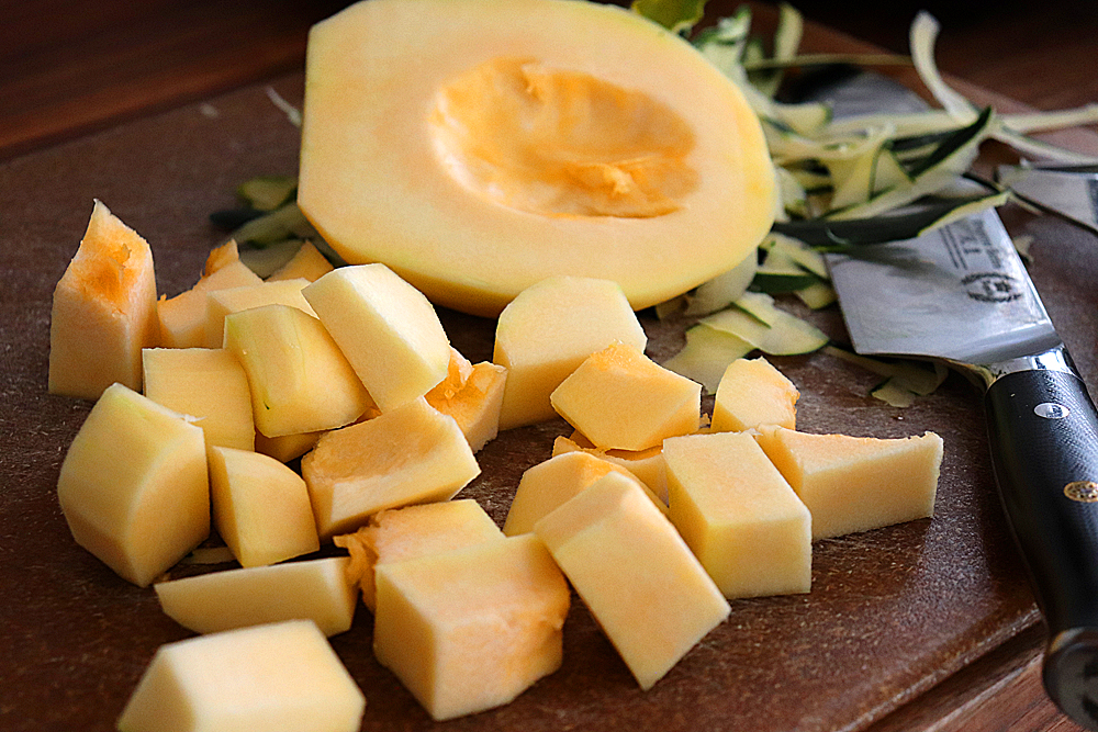 Peeled and cubed
