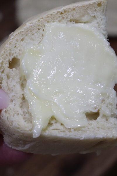Bite shot of 5 Ingredient Homemade Italian Bread