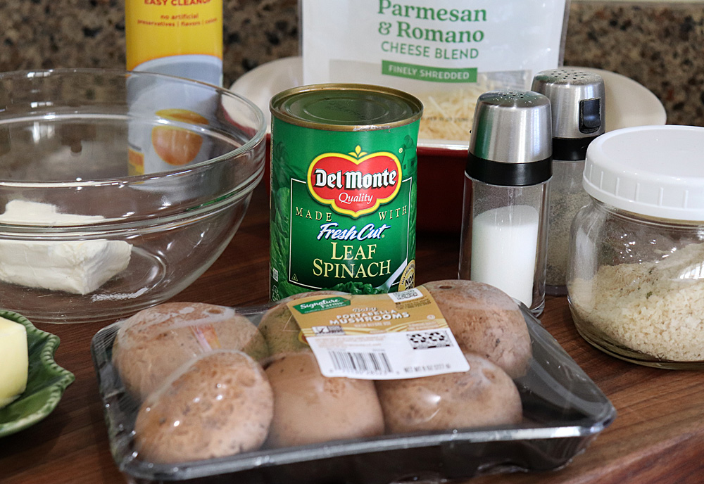 Ingredients for Easy Spinach Stuffed Mushrooms Recipe