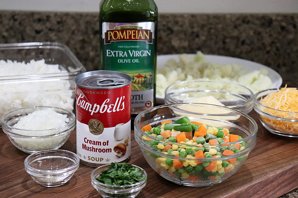 Ingredients for Easy Vegetable Rice Casserole Recipe