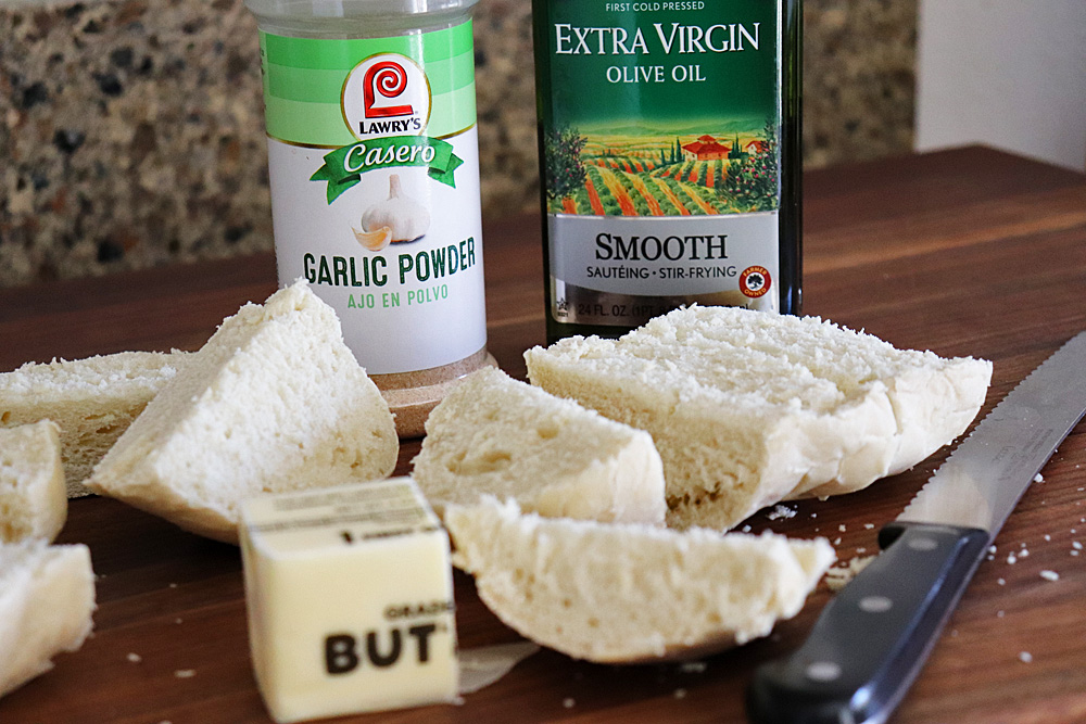 sliced bread for Katie's Stovetop Garlic Bread