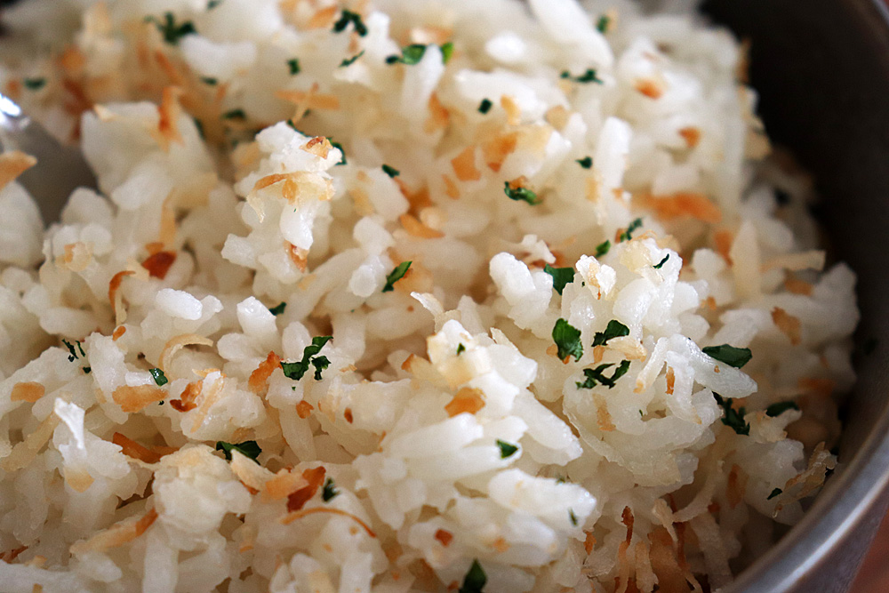 Close up of Easy Coconut Jasmine Rice Recipe