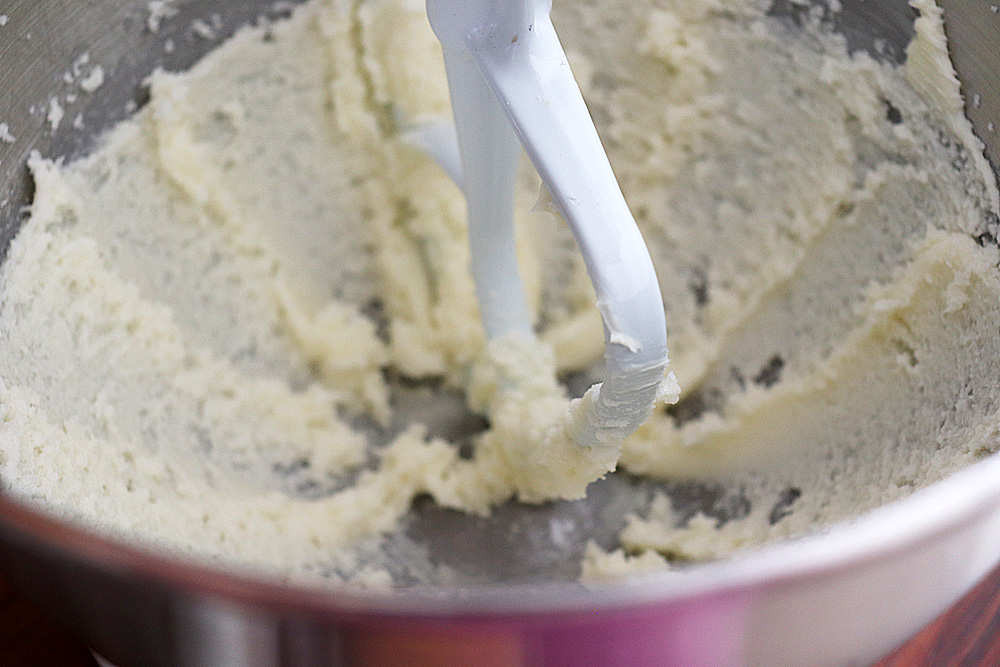 Creamed butter and sugar