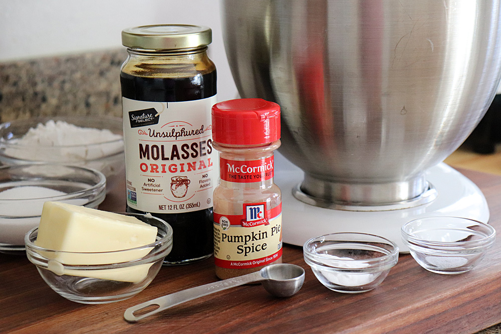 Ingredients for Chewy Molasses Cookies Recipe