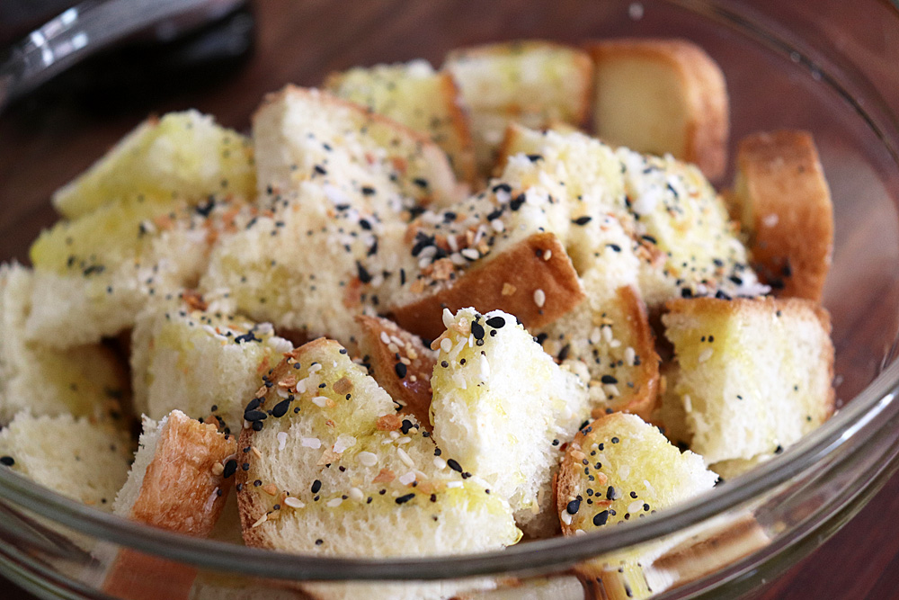Toss oil and seasonings