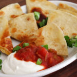 Plated Easy Cheesy Vegetarian Quesadillas with Salsa
